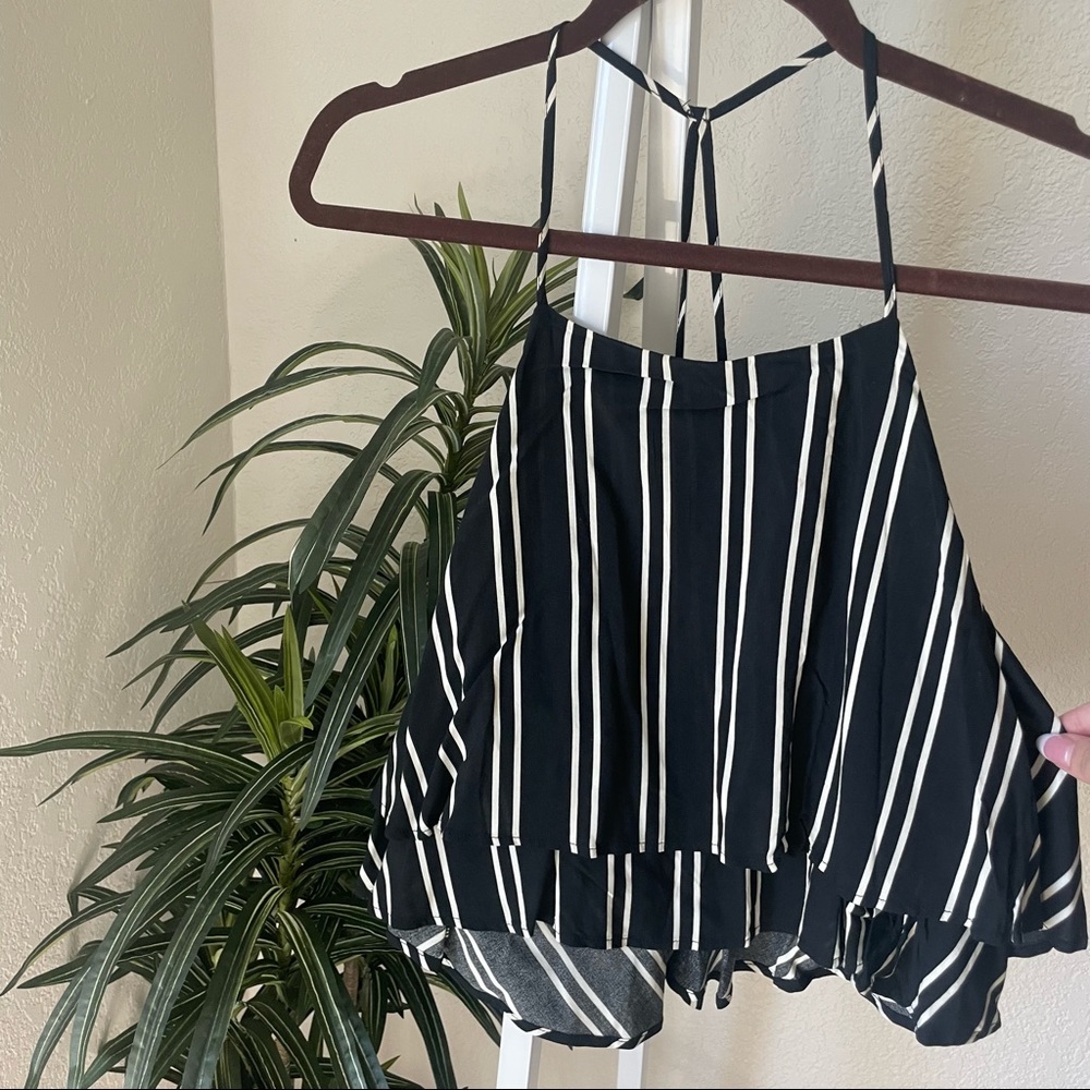 black & white striped set